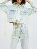 Women's Trench Coats PVC Waterdicht doorzichtige doorzichtige transparante lange jas
