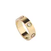 2021 Vrouwen Mannen Liefde Ring Luxe Designer Sieraden Titanium Staal Custom Eenvoudige Paar Mode Diamant Zilver Gouden Ringen