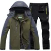 Outdoor Stormsuit Men's Winter Waterproof Plush Thickened Terno Algodão Jacket