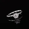 1ct Carat D Color Moissanite diamond Ring Women Engagement S925 Sterling Silver platinum Plated Rings Fine Jewelry