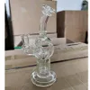 Tubulação de fumo transparente Bonito reciclador Óleo de vidro Dab equipamentos de água Percolador tubulações de água 7,6 polegada grossa curvatura brinquedo vidro bongs articulação com 14mm clear tigela para fumantes presente