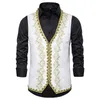 Gilet noir hommes broderie d'or baroque hommes gilet robes gilet gilets de mariage hommes gilet de luxe hommes gilet homme costume 210524