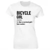 Women's T Shirts Summer Bicycle Girl O-Neck Short Sleeve T-Shirt Women Female Funny Biking Bike Cyclist Cycling Cotton Top Tshirt