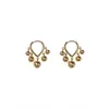 Hoop & Huggie GSOLD Fashion Geometric Metal Small Round Ball Heart-Shaped Ear Buckle Simple Temperament Alloy Jewelry For Women Girls