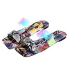 Slippers Large Size Snake Print Laser Strap Women Slides Colorful Flat Sandals 2021 Summer Beach Sandalias Mujer Claquette Femme