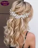 Double tête cheveux côté peigne cristal chapellerie de mariée couronne strass avec bijoux de mariage accessoires de cheveux diamant couronnes de mariée He284C