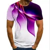 망 짧은 소매 2021 여름 티셔츠 청소년 통기성 Tshirts 그래픽 남자 불꽃 인쇄 티셔츠 캐주얼 3D 디지털 인쇄 티즈 소년 패션 거리 탑스