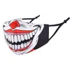 2021 Ny Halloween Ghost Mask Winter Warm Tre-Layer Print Imitation Face Scary Cotton Masks Anti-Dust Face-Mask
