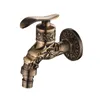 Bathroom Sink Faucets Doodii Carved Wall Mount Zinc Alloy Antique Bronze Bibcock,Decorative Outdoor Garden Faucet Washing Machine Small Tap