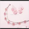 Charm Drop Delivery 2021 Sier Fashion Pink Ball Crystal Bracelets Jewelry Women Bracelet Wholesale Swpr6