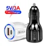 Chargeur USB de voiture 5A Type C PD + QC 30W Adaptateur de téléphone de charge rapide pour IPhone 13 12 11 Pro Max Xiaomi Samsung Allume-cigare avec boîte de vente au détail