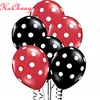 30pcs/lot Black Red Polka Dot Latex Balloons Theme Party Birthday Balloons Wedding Baby Shower Decor Globos