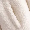 Wixra Weißer Damenmantel, einreihig, lange Oberbekleidung, Taschen, fester Lammwollmantel, Winter, Frühling, 211007