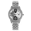 Montres-bracelets montre pour femme montres à Quartz analogiques de luxe incrusté de diamants bande en alliage de soulagement de scarabée avec boucle à crochet montre-bracelet