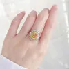 Wong Rain Luxury 925 스털링 실버 에메랄드 컷 컷 Moissanite 웨딩 약혼 고전 여성 반지 고급 쥬얼리 선물