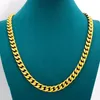 Real 10K Ouro amarelo enchido Miami Chain Chain Colar 24 "Polegada Caixa Personalizada Bloqueio Homens 10mm Largura 5mm Espessura Pesada