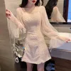Casual Dresses Heydress 2021 Spring Beauty Charming Sweetheart Long Sleeve Tulle Short Sexy Party Prom Gowns Vestidos De Gala