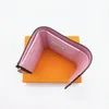 Fashion Women Wallet Classic Woman Short Bags Luggages Coated Canvas Real Leather Small Bifold Wallets Coin Pocket with Box 2021255o