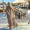 固体オープンアバヤ着物ドバイトルコカフタンイスラム教徒カーディガンアバヤドレス女性のためのカジュアルローブファムカフタンイスラム服 Ethni2460