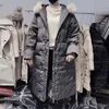 Fashion Horn Button Winter White Duck Down Jacket Women Solid Casual Long Hooded Fur Collar Coat 210520