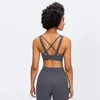 Lu Lu Lemens som kör sport Bra Yoga Gymkläder Kvinnor Buckle Justerbar Cross Beauty Back Garge Shock Proof Fitness Sport Underwear