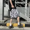 夏のバンダナショーツ男性の特大のトリミングされたズボンカジュアルショートパンツ汗パンツ男性ヒップホップブランド服Homme 210713