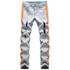 Hip Hop 4 Kolor patchwork dżinsy Mężczyźni 2021 Rozryte otwory Slim Fit Dżinsy Pants Mężczyźni Niebieski żółty designer prosta niebieskie dżinsy x0621282t