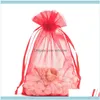 Gift Event Festive Home Gardengift Wrap 100PcsLot 79Cm Plain Small Bags Organza Bag Jewelry Packaging BagsPouches Wedding Par6952177
