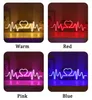 Heartbeat Neon Sign Lamp LED Love Wall Decor Light USB Powered for Background Wedding Party Valentine's Day Decoration Gift