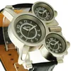 손목 시계 5cm 독특한 큰 얼굴 브랜드 Oulm Mens 스포츠 시계 빈티지 디자인 군사 몽트레스 드 Marque Luxe 육군 디자이너 블랙
