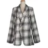 giacca blazer doppiopetto donna plaid vintage stile inghilterra giacche da ufficio donna autunno inverno streetstyle 210427