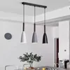 Modern LED Solid Wood Iron Art Pendant Lights 3 Lighting Nordic Minimalist For Living Room Kitchen Loft F Lamps