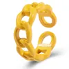 Email Legierung Link Kette Ring Hohl Malerei Süßigkeiten Farben Offene Design Ringe für Frauen Geometrische Schmuck Geschenke