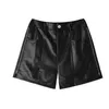 Jxmyy Autumn and Winter Leather Shorts Women's High WAISTルーズルーズワイドレッグアラインアウターレザーブーツパンツ女性210412