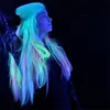 50cm Pojedynczy klips w jednym kawałku Luminous Glowing Ombre Syntetyczne rozszerzenia włosów Ombre na kobiety dziewczyna włosy z klipami