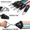 150lb / set Fitness Resistens Tube Band Yoga Gym Stretch Pull Rope Exercise Training Expander Door Anchor med handtag Ankelband H1026