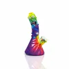 Bongos de silicone 5,7 polegadas Impressão dos desenhos animados Mini Hookah Dab Rigs Pepinos Bong com tigela de vidro Tubo de água Multi Color Free DHL