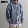 IEFB Korean Hooded Zipper Sweatshirts Style Jackor Mäns lösa sportkläder Höst Mode Stor storlek 9Y6281 211110