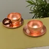 1 sztuk Handmade Zagęszczone Czysta Copper Water Tea Herbata Kawa Zestaw Z Tray Cup