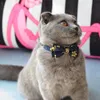 Kot kołnierzy Prowadzi Bowknot Cherry Blossom Drukowane Regulowane Bezpieczeństwo Klamry Gatos Bow Tie Akcesoria Kołnierz dla kotów Solid