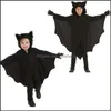 Thema Bekleidung Halloween Tier Cospaly Kinder Schwarze Fledermaus Vampir Kostüme Für Kinder Junge Gril Cosplay Kostüm Overall Rf0186 Drop Lieferung