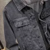 autumn men's denim jacket fashion casual loose lapel classic black retro cotton brand 211110