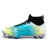 Soccer Shoes Boys Soccer Cleats Superfly Indoor High Ankle Top Football Boots Men Long Nail Sole Suitable For Lawn 220210z