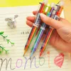 6 in 1 penna colorata semplice solida multifunzione multicolor penna a sfera scuola studente cancelleria penne di ricarica colore