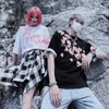 Summer High Quality Cherry Blossom Print Chemise à manches courtes surdimensionné coton hip hop romantique hommes et femmes couple t-shirt 210623