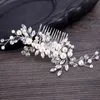 Europäisches Design Blätter Hochzeit Haarschmuck Perle Kristall Blume Braut Haare Kamm Hochzeit Haarschmuck Geschenk