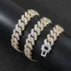 14MM Iced Out Chains For Men Women 2Colors Luxury Micro Paved CZ Cuban Chain Hip Hop Jewelry X0509