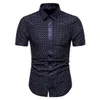 Stjärnmönster Tryckt mens skjorta Mode Patchwork Sommar Kortärmad T-shirts för Män Business Casual Slim Fit Men Kläder 210524