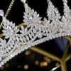 Asnora Luksusowe Tiaras i korony Zaręczyny Tiara Korona Ślubna, Akcesoria Sukienka wieczorowa Biżuteria dla nowożeńców CZ CIRCONIA TIARA X0625