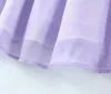 Toppies paarse jurk dames prinses bladerdeeg mouw slanke jurken zomer vestido 210412